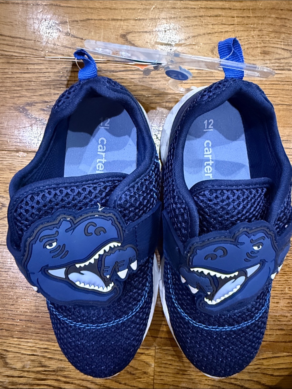 Carter's Navy Blue Dinosaur Slip-On Sneakers